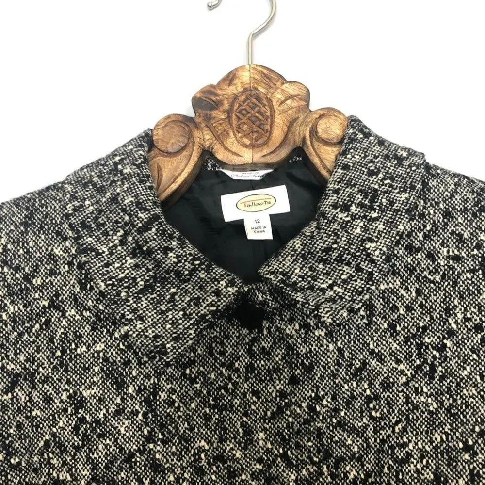 Talbots Vintage Set Pencil Skirt 10 Crop Blazer 12 Italian Wool Grey Tweed